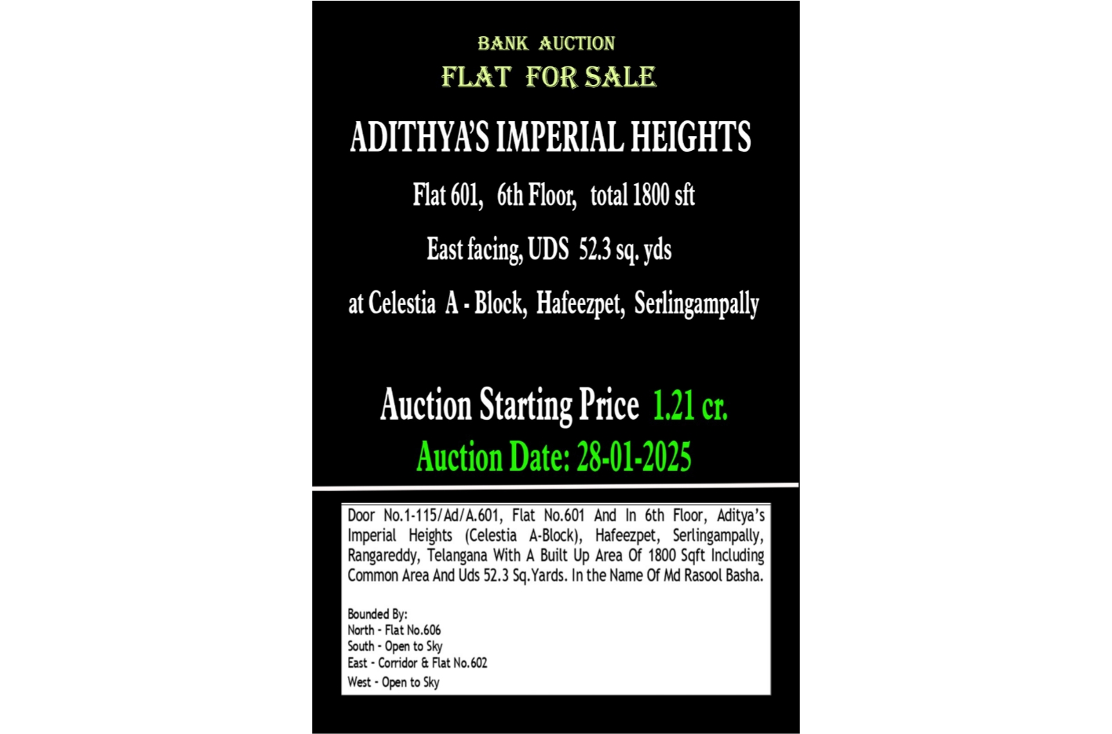 Flat for sale -Hafeezpet